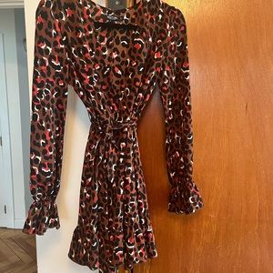 Nasty Gal mini wrap dress leopard print